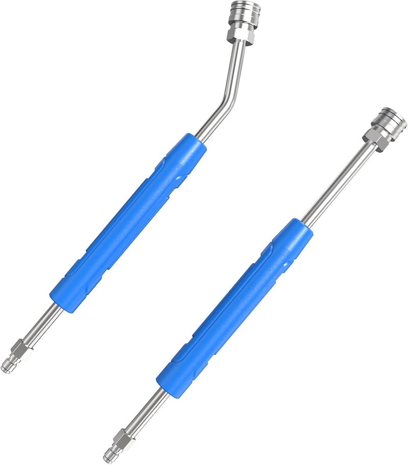 A-Power Pressure Washer Extension Wand, 17 Inch Stainless Steel Power Washer Wand with Slip Resistant Plastic Protective Cover, 1/4" Quick Connect, 2 Pack - Image 1
